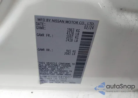 2024 Nissan Altima Sr Fwd z USA, uszkodzony, nr VIN 1N4BL4CV2RN387607